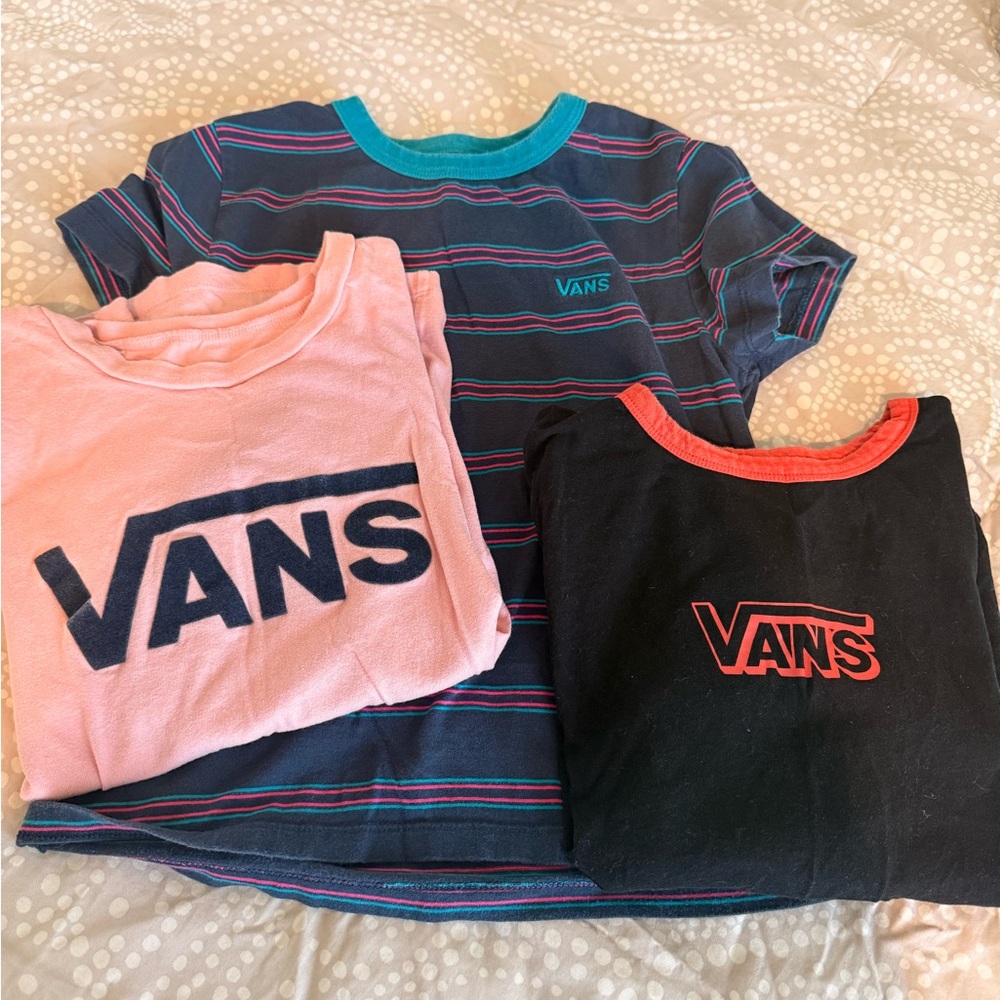 Vans Kids Tees - Pink, Black, and Blue Stripes